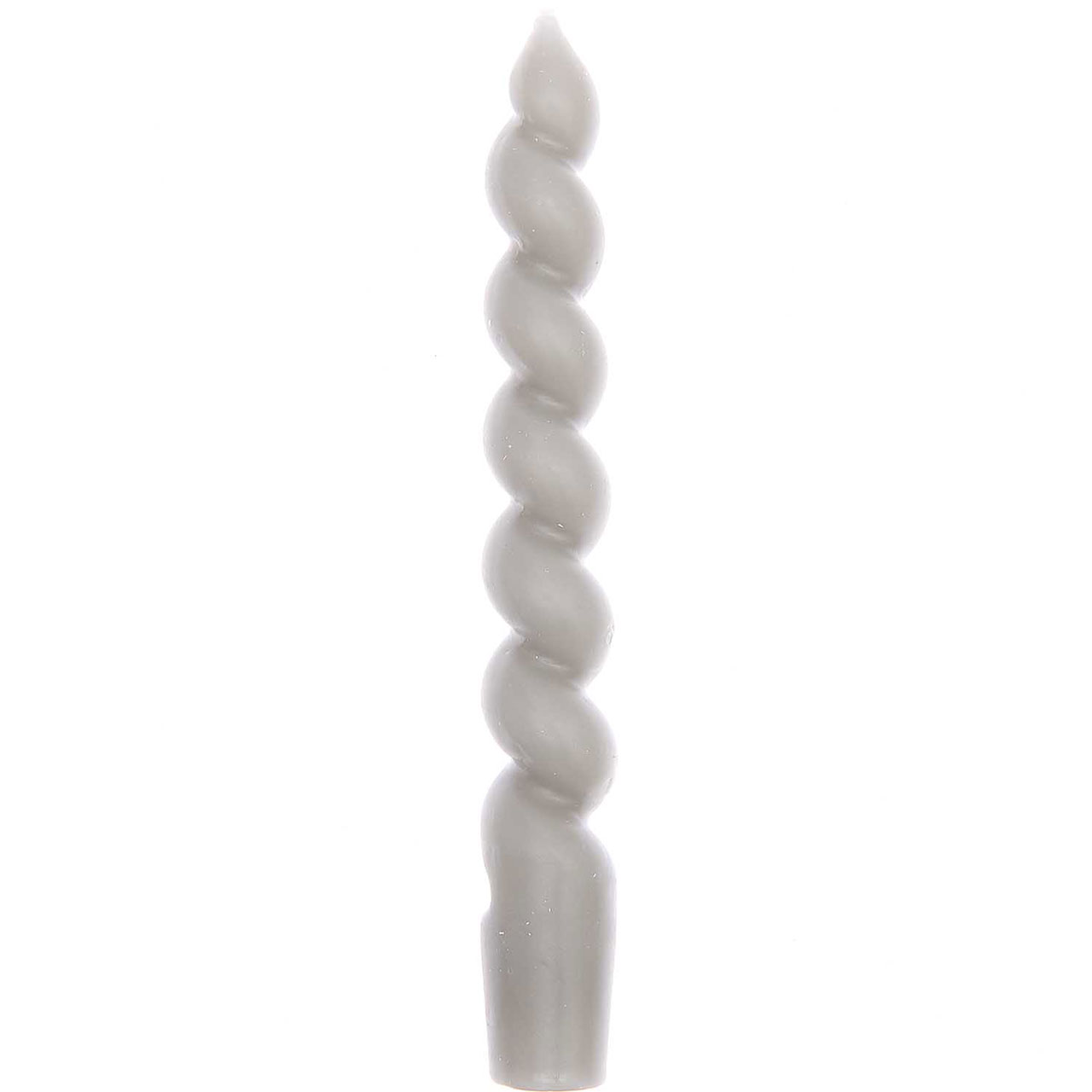 Dekorative Kerze - Spirale Perlgrau 18,5cm