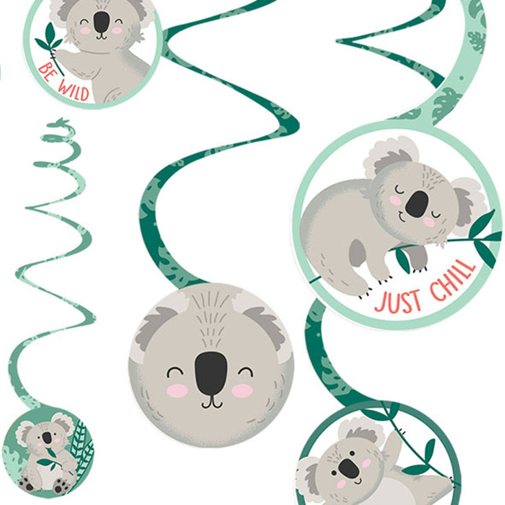 12 Koala Decorative Swirls