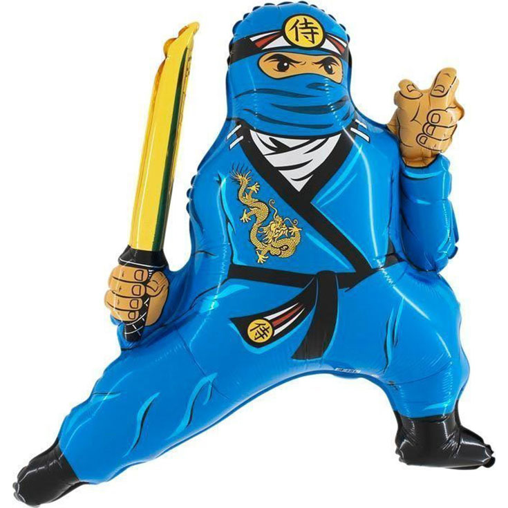 Folienballon Blauer Ninja Warrior