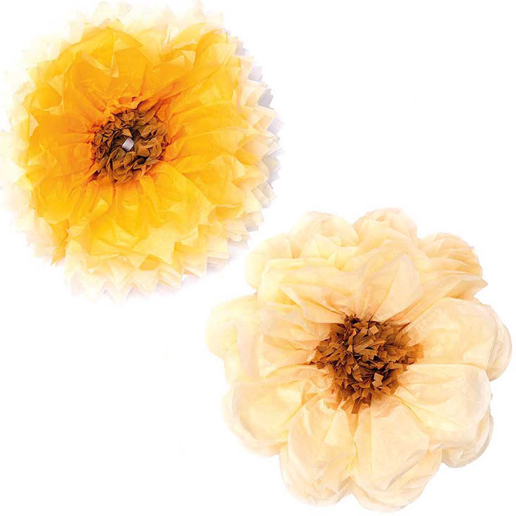 2 gelbe PomPoms Blüten