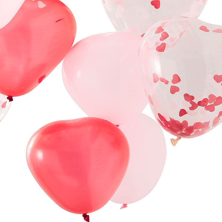10 herzförmige Konfetti Ballons