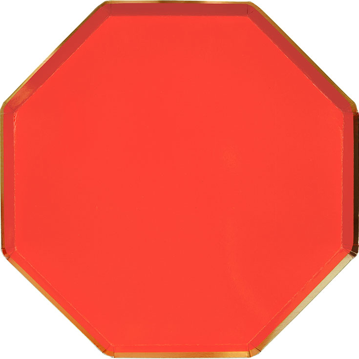 8 Bright Red Plates