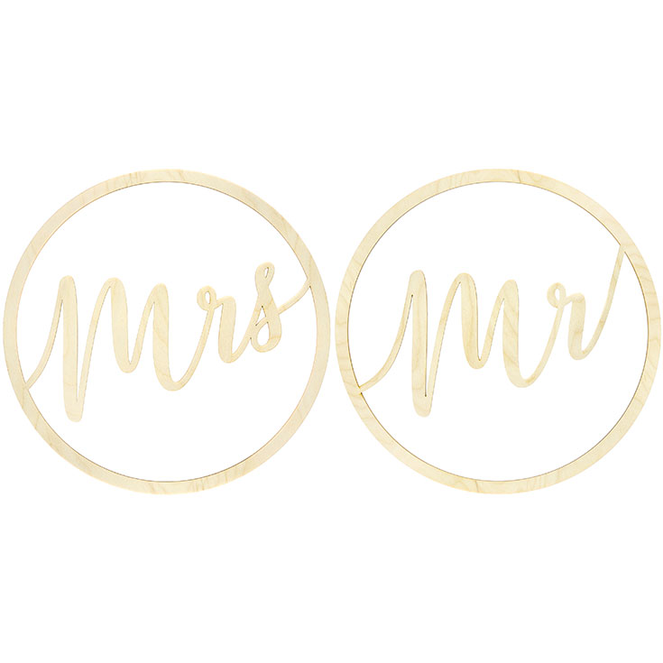 Wooden "Mr" and "Mrs" Hanging Decorations