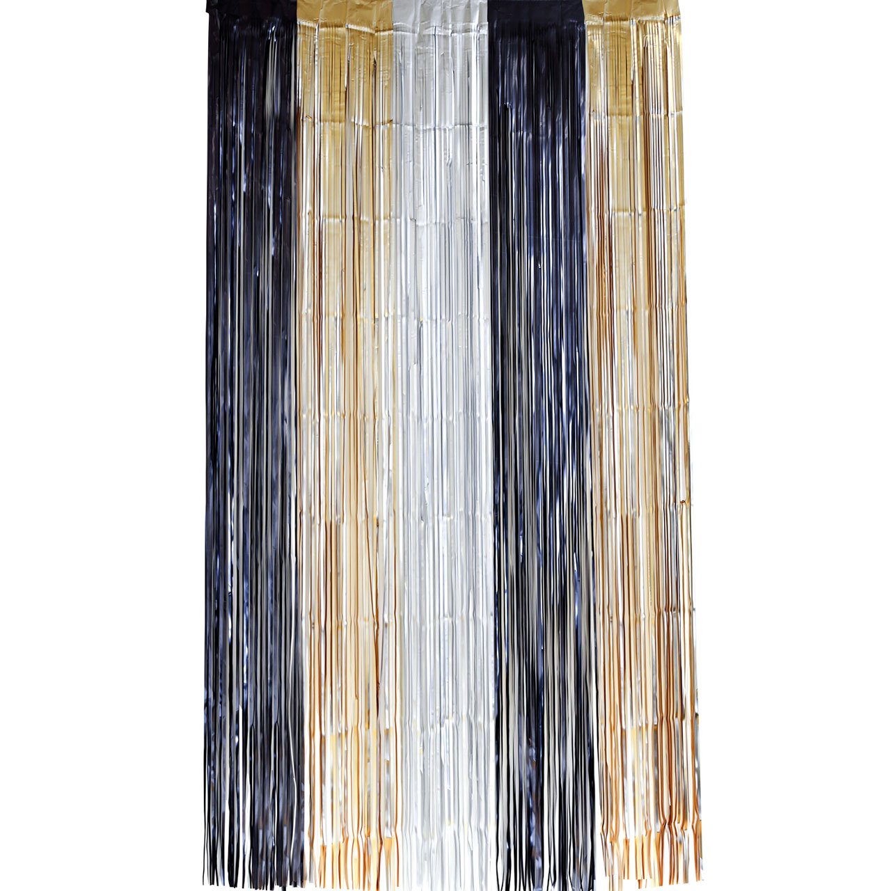  Foil Door Curtain - Black, Gold & Silver
