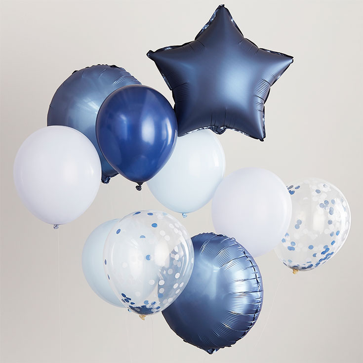 Ballonstrauß Navy & Blau