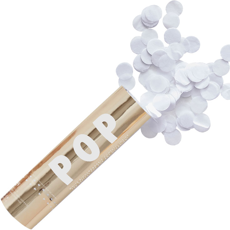 Biodegradable White Confetti Cannon