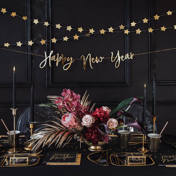 Buchstabenkette - Happy New Year - Gold