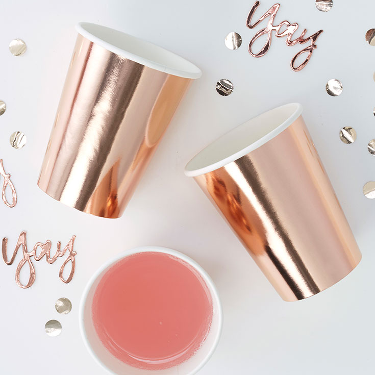 8 Becher Roségold