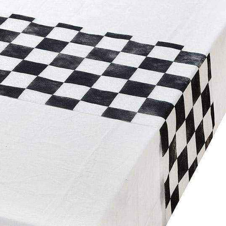 Black & White Chequered Table Runner