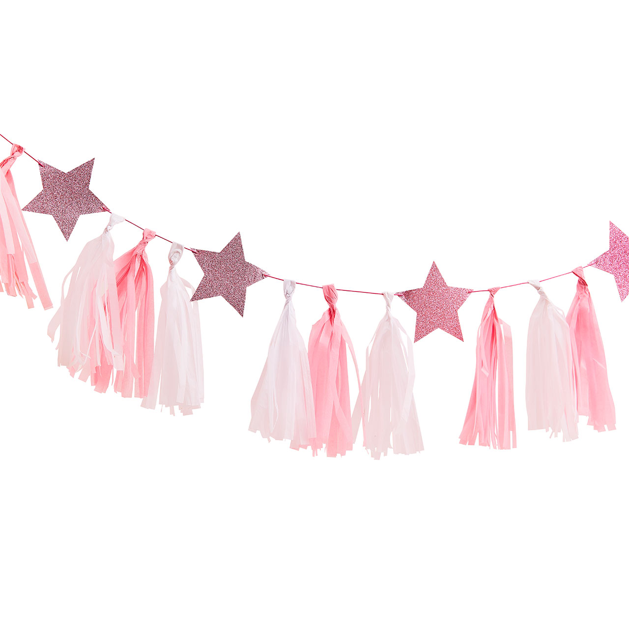 Tassels Garland - Pink  & Pink Stars