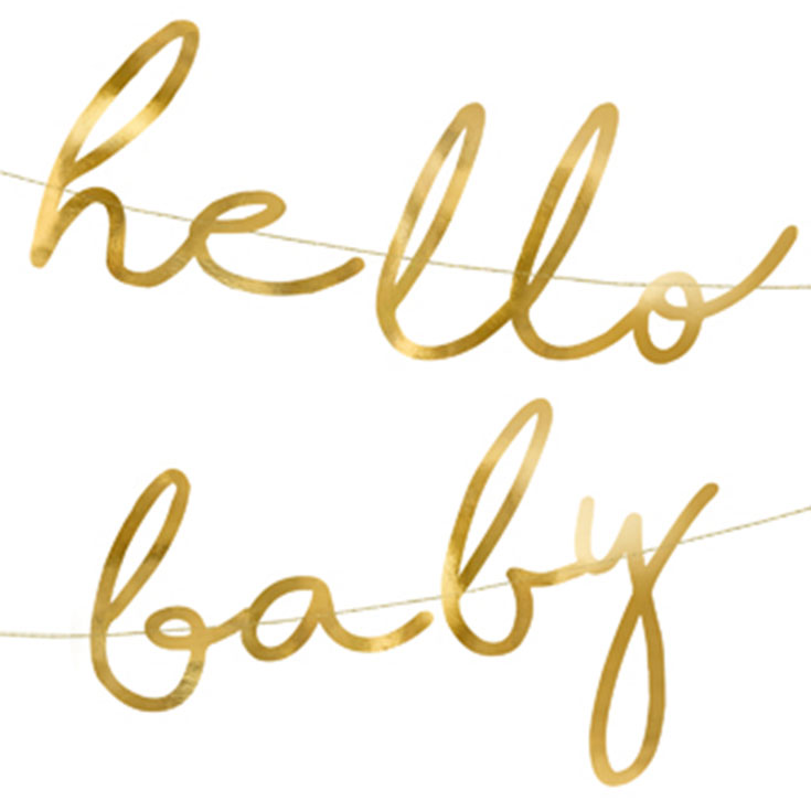 Goldene Hello Baby Scriptgirlande