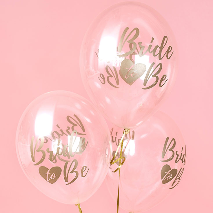 5 Bride to Be Balloons - Gold