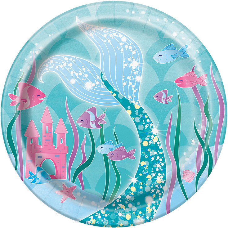 8 Small Mermaid Adventures Plates