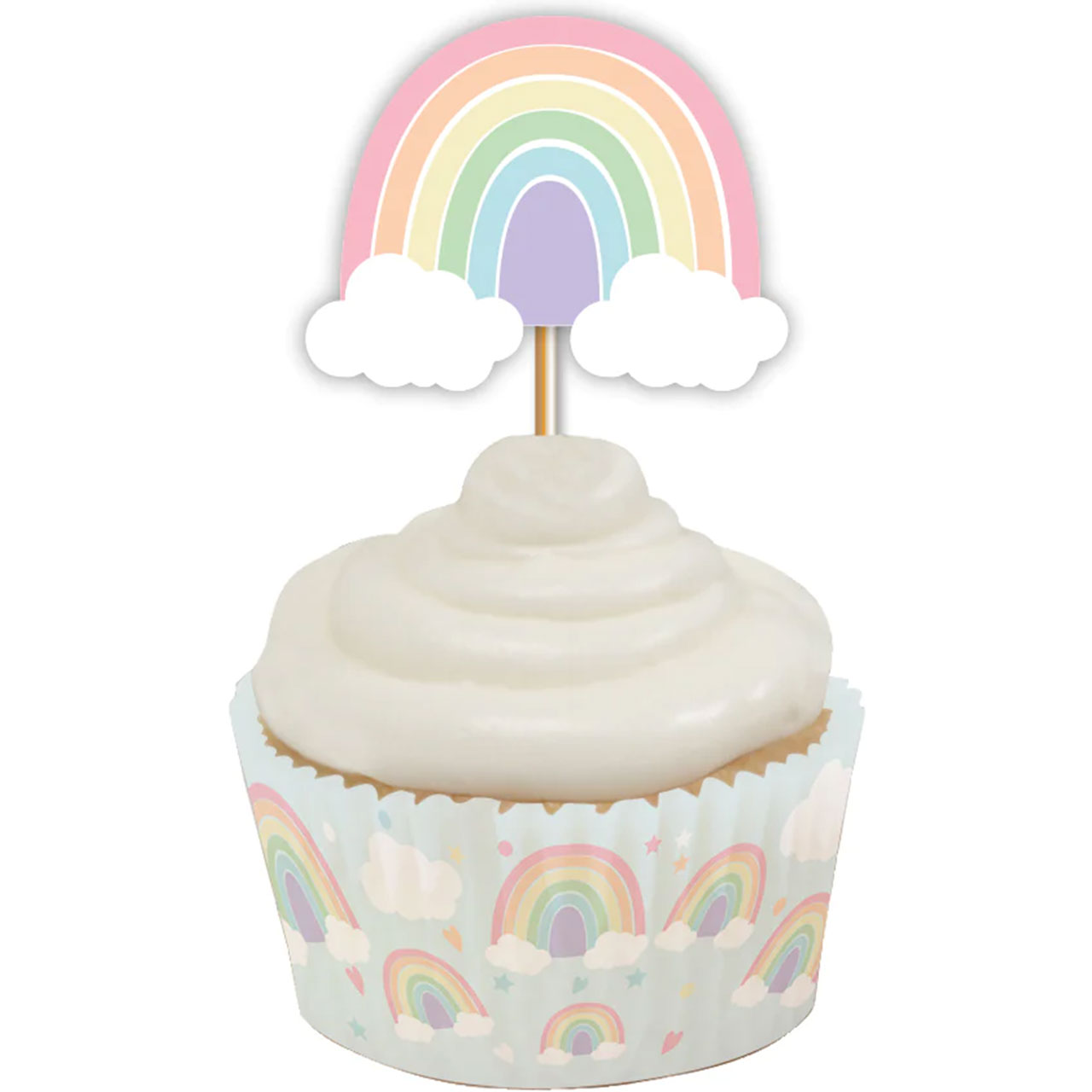 Cupcake Topper - Pastel Regenbogen