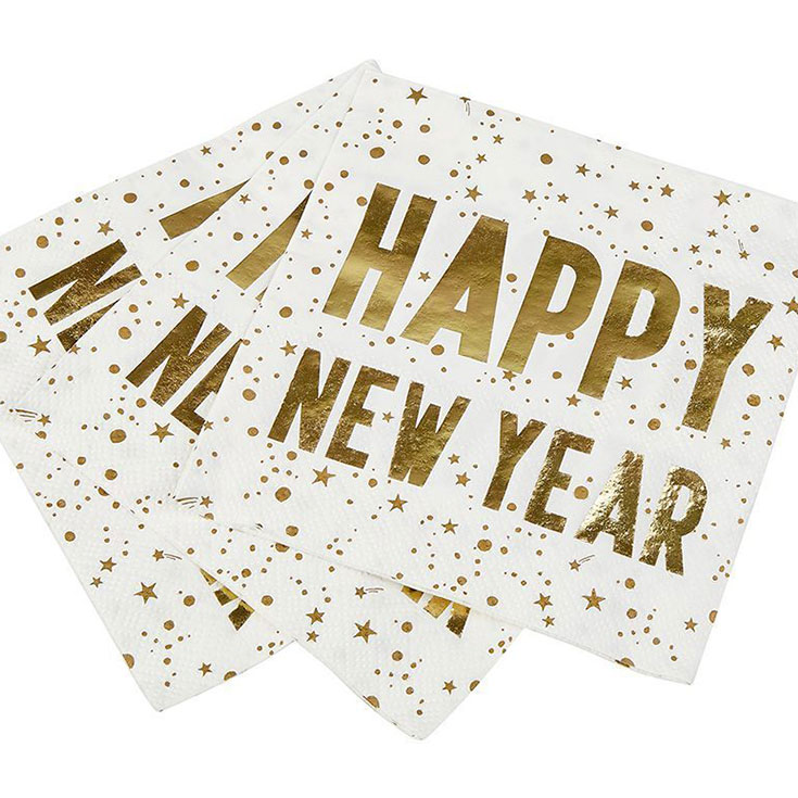 16 "Happy New Year" Cocktail Napkins