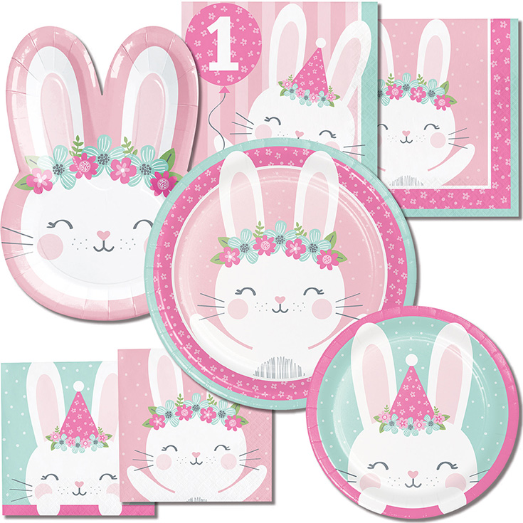 8 Pink Bunny Teller in Häschenform