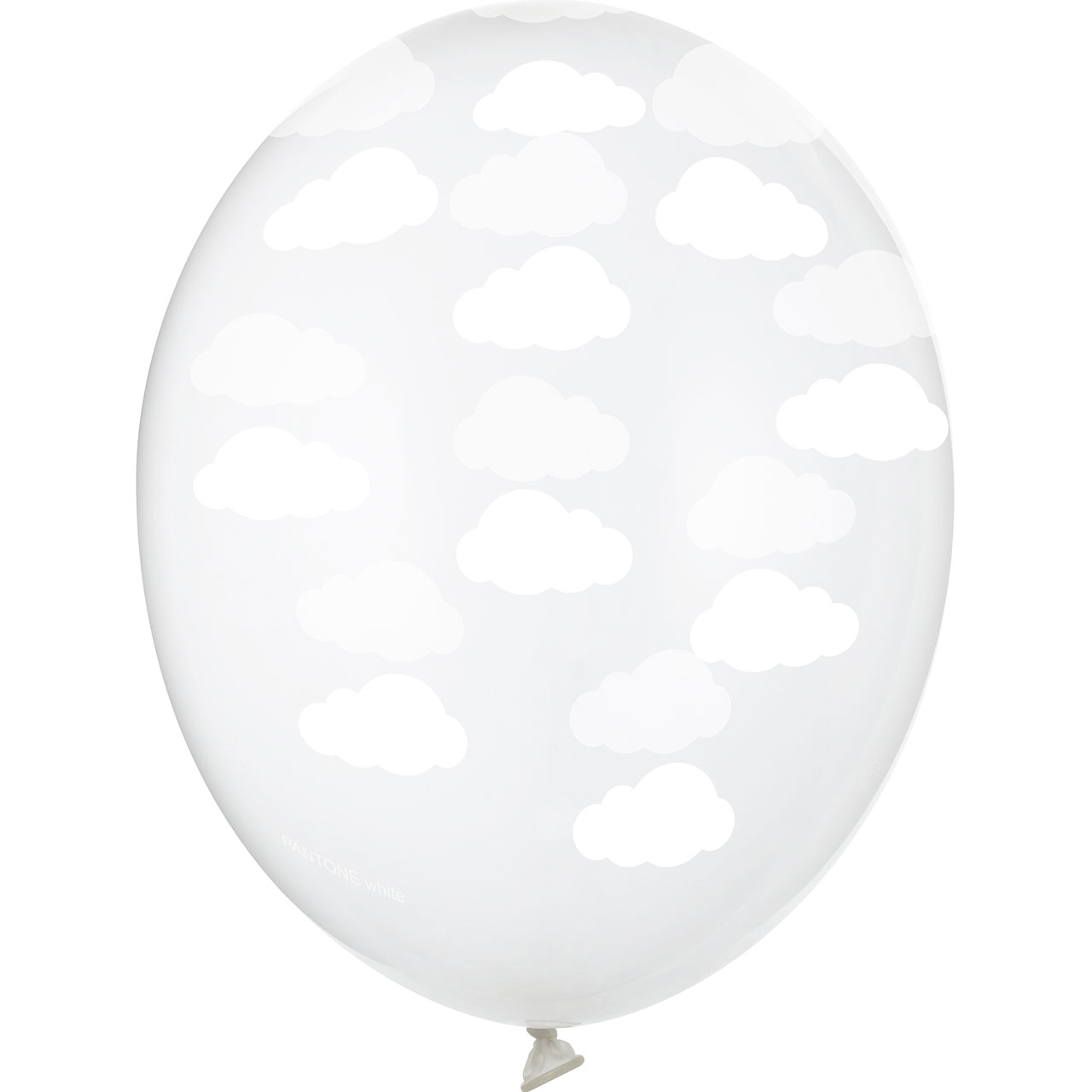6 klare Ballons Weiße Wölkchen