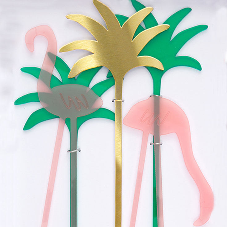 Acrylic Flamingo Cake Toppers