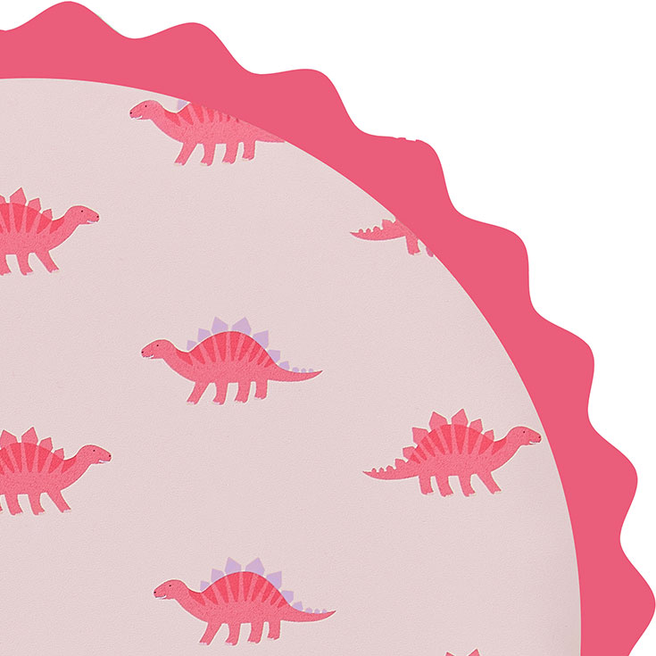 8 Pink Dino Plates