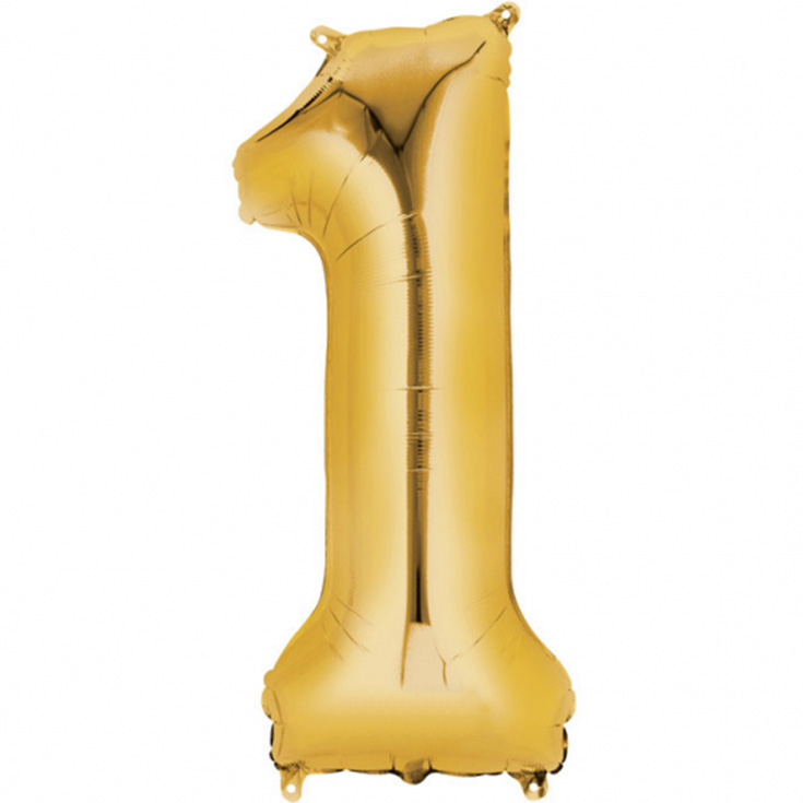 Goldener Zahlenballon 1 - 86cm