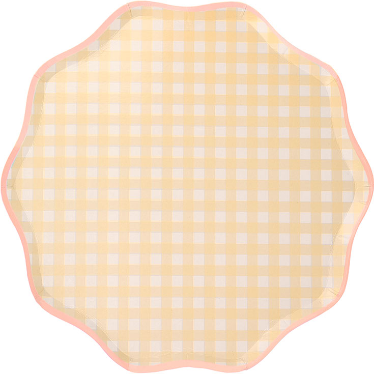 12 Assorted Gingham Plates