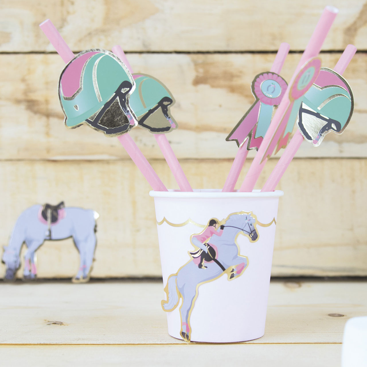 10 Horse Party Straws