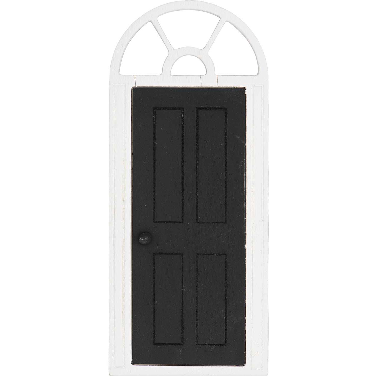 Rundbogentür mit Fenster - Schwarz & Weiß