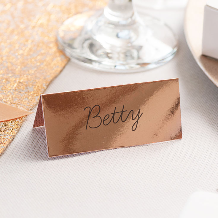 10 Rose Gold Place Cards