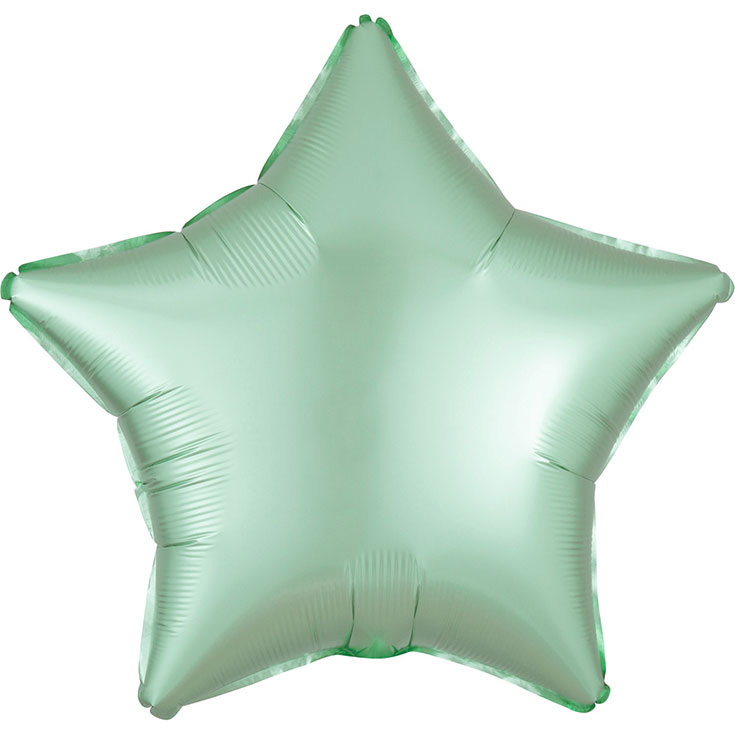  Foil Balloon - Mint Green Star Satin