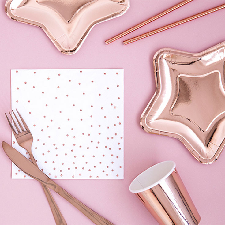 6 small Rose Gold Star Plates