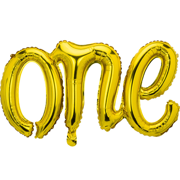 Gold 'One' Foil Balloon Banner 