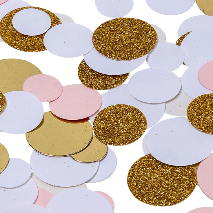 Assorted Pink, White & Gold Glitter Confetti
