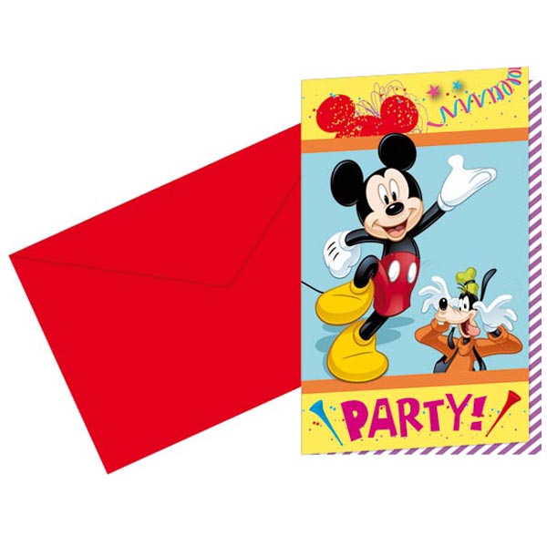  Einladungen -  Micky Maus Karneval