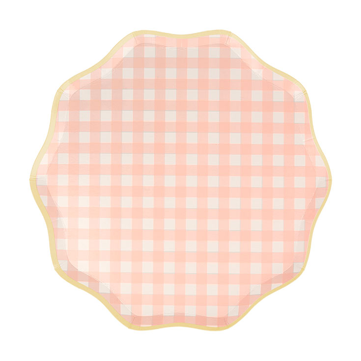 12 Small Assorted Gingham Plates