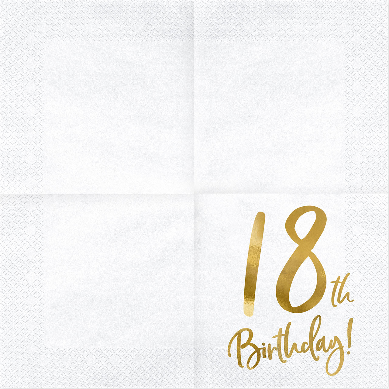 Napkins - Gold & White "18"