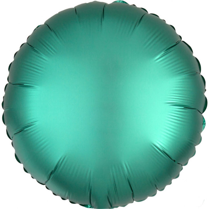 Jade Green Round Satin Foil Balloon