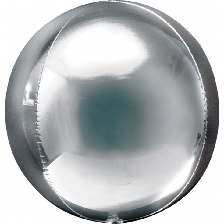 ORBZ Folienballon Silbener Ball