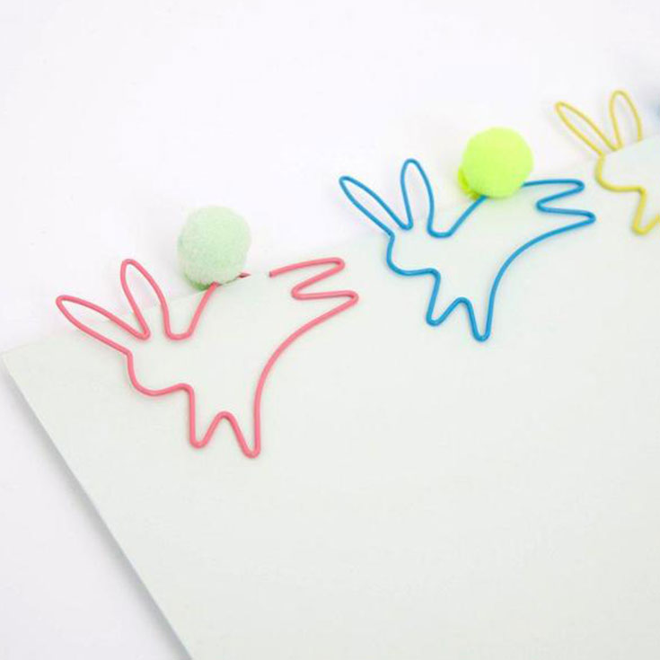 6 Bunny Shaped Paper Clips