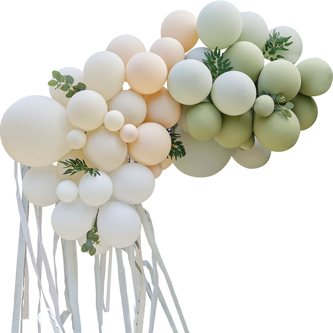 Balloon Garland - Taupe, Peach & Sage