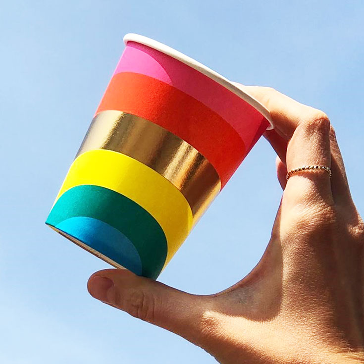 12 Bright Rainbow Cups