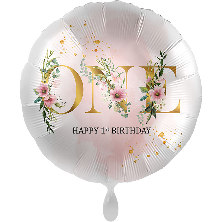 Floral "One" Foil Balloon 