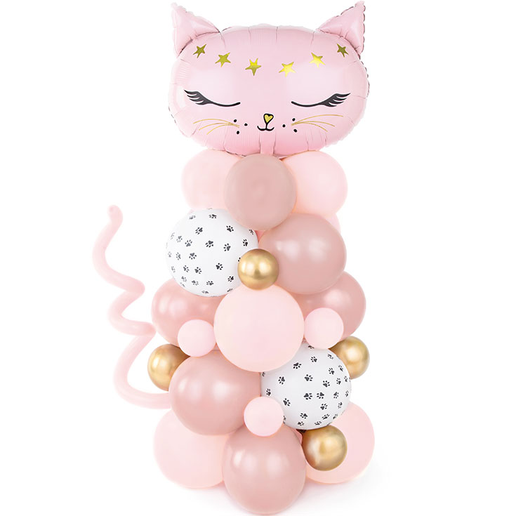 DIY Pink Cat Balloon Bouquet