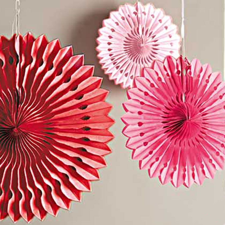  Fans -  Pink & Red Assorted 