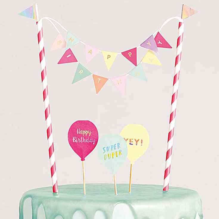 DIY Pastell Happy Birthday Tortendeko