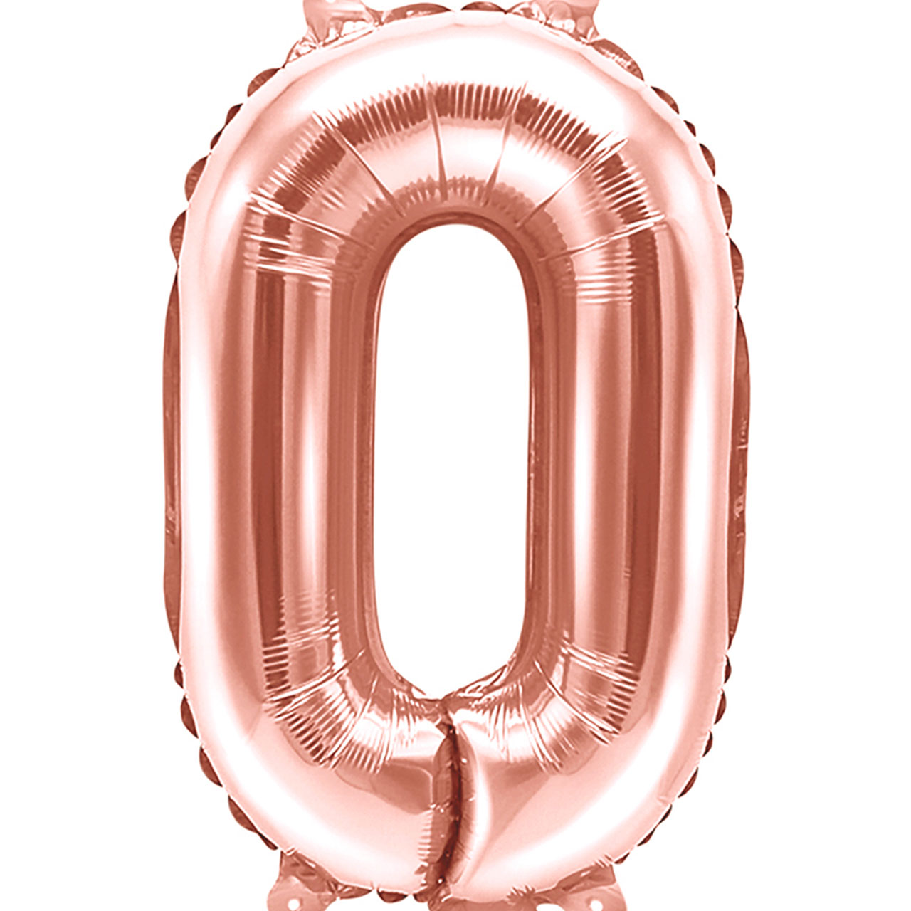 Zahl-Folienballon 0 - Roségold - 35 cm