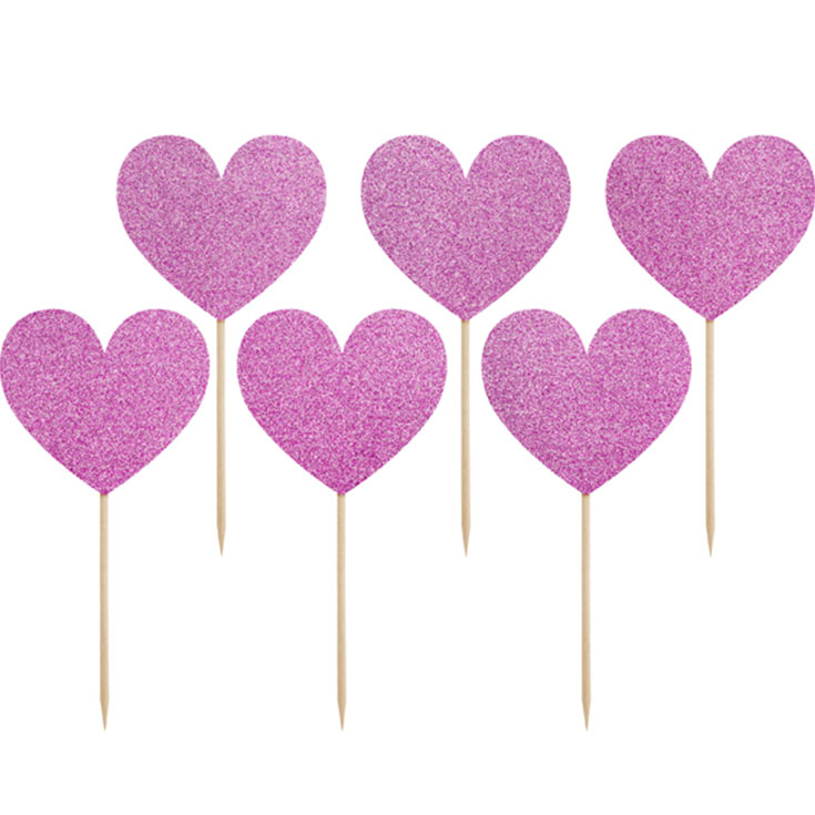 Cupcake Toppers - Pink Heart 