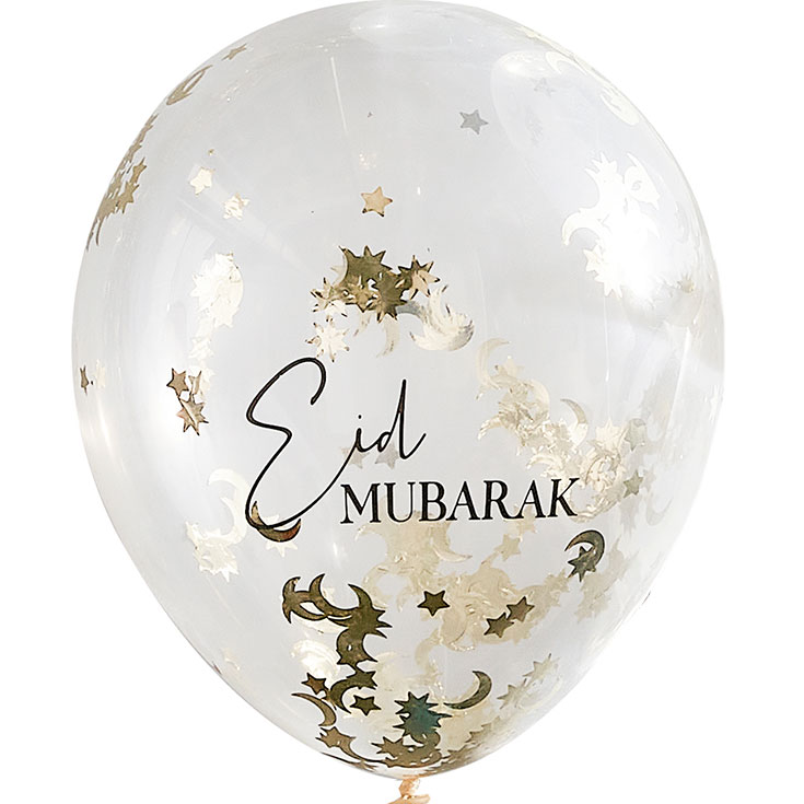 5 Konfetti Ballons Eid Mubarak