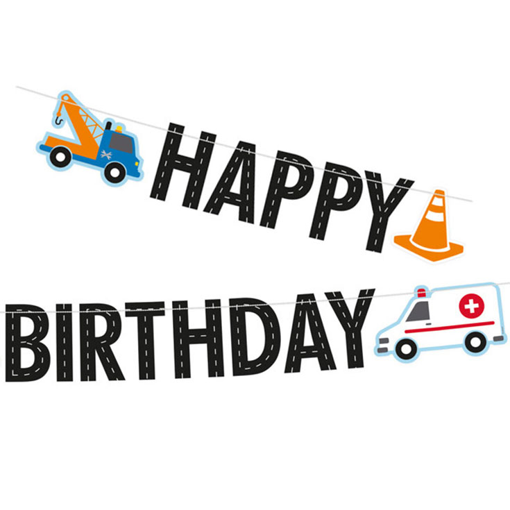 On the Road - Happy Birthday Letter Banner