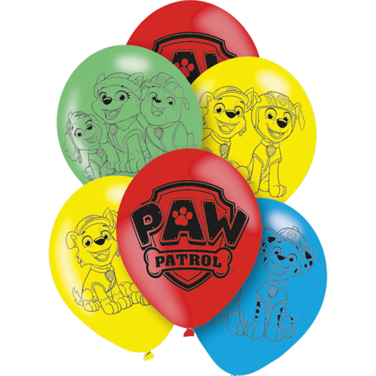 Latex Balloons - Paw Patrol Colours