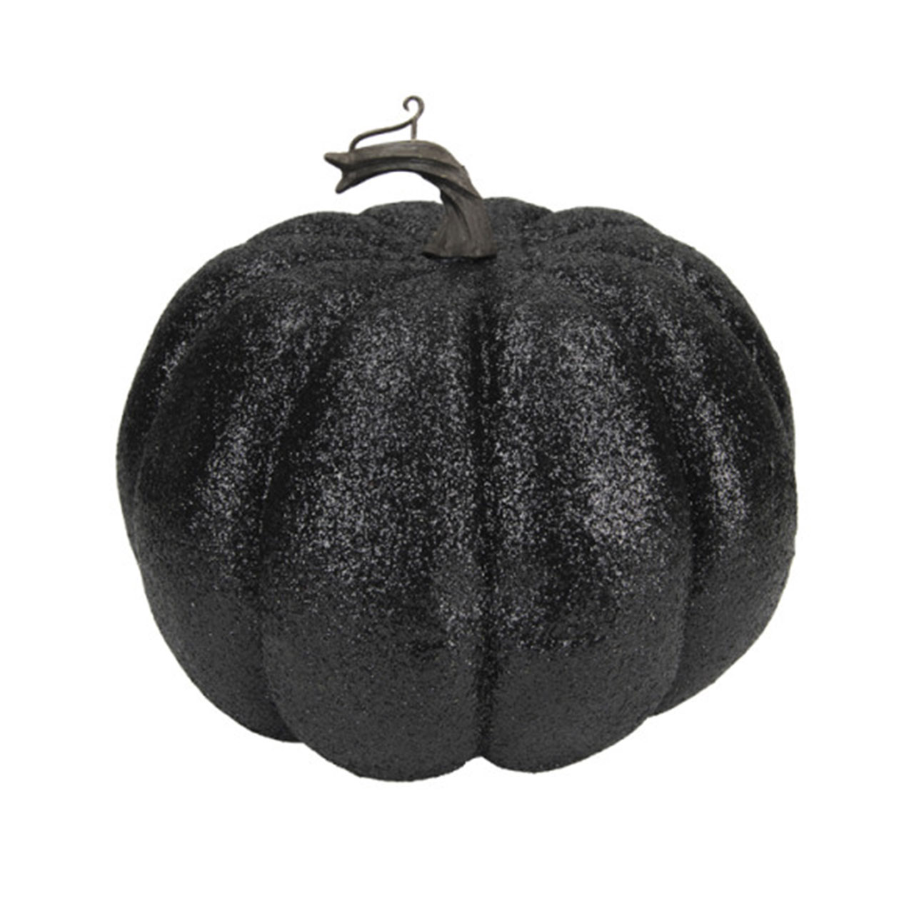 Decoration - Black Glitter Pumpkin (S)
